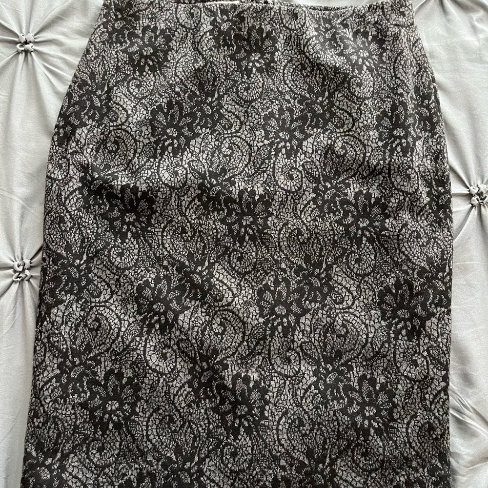 Charter Club Grey Paisley Pencil Skirt